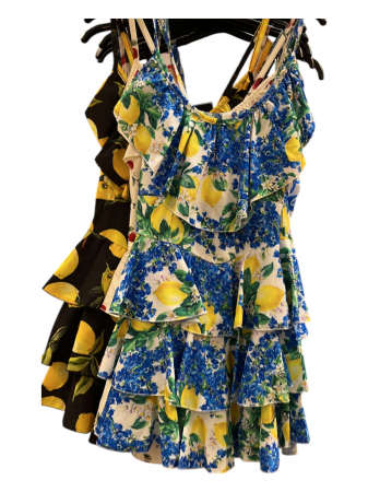 Rochii Dama - Rochie cu volane, decolteu adanc, marime universala, diverse culori - Russian - Imprimeuri