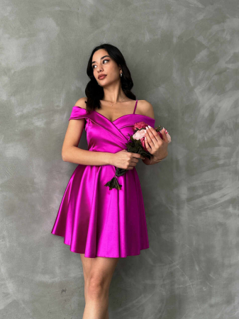 Rochii Dama - Rochie Dama Baby Doll Satinata cu Revere