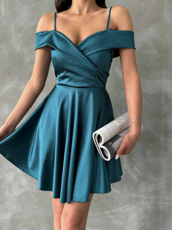 Rochii Dama - Rochie Dama Baby Doll Satinata cu Revere