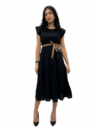 Imbracaminte Dama - Rochie dama cordon talie - Stacy - negru