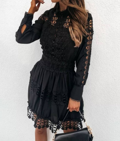 Rochii Dama - Rochie Dama din Dantela Neagra