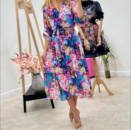 Rochii Dama - Rochie Dama Midi din Voal Captusit