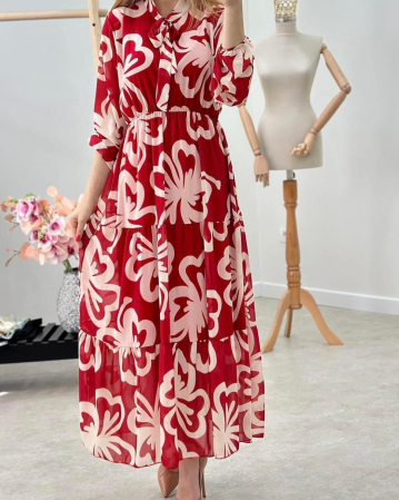 Rochii Dama - Rochie Dama Lunga din Voal Captusit - Model Floral