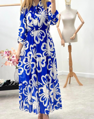 Rochii Dama - Rochie Dama Lunga din Voal Captusit - Model Floral