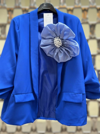 Sacouri Dama - Sacou Damă cu Floare Ornamentală și Perle Aplicate