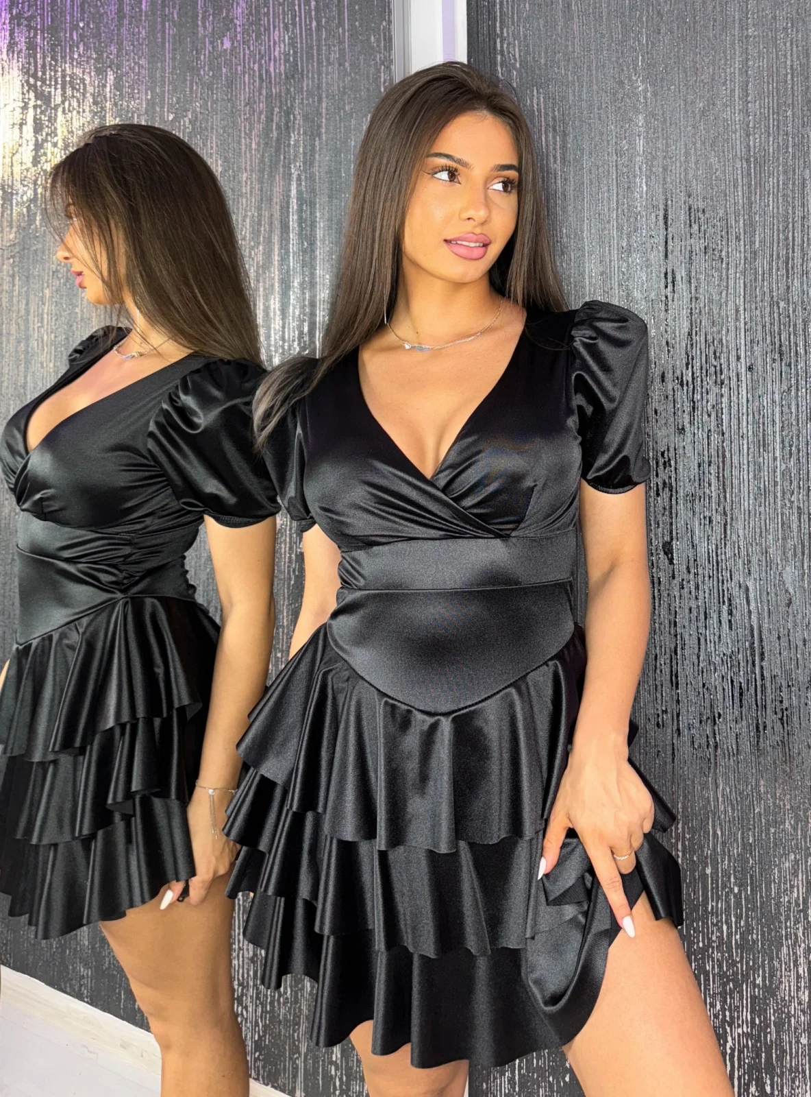 Rochii Dama - Rochie Dama Satin Baby Doll - Clara