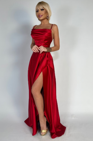 Rochii Dama - Rochie Dama Satin Lunga - Clara