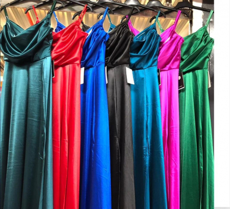 Rochii Dama - Rochie Dama Satin Lunga - Clara