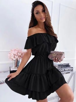 Rochii Dama - Rochie Baby Doll Scurta cu Volane - Ofelia