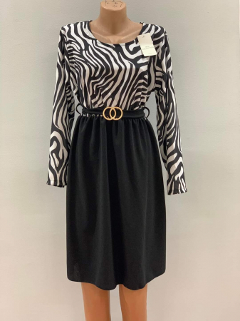 Rochii Dama - Rochie de zi cu imprimeuri diverse - ALN