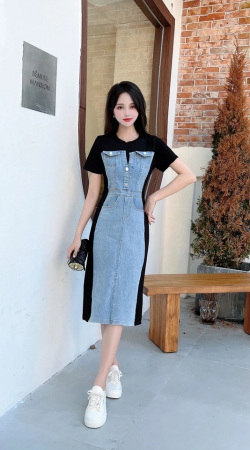 Imbracaminte Dama - Rochie Denim Blend model buzunare - negru