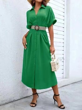 Rochii Dama - Rochie midi casual cu curea - Anca