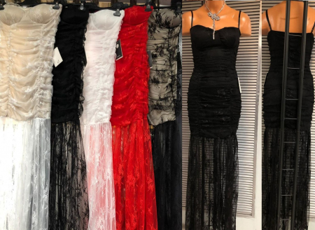 Rochii Dama - Rochie eleganta din dantela fit & flare, decolteu inima, fara maneci, marime universala S-L, Adana Maxi Dress