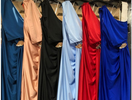 Rochii Dama - Rochie eleganta lycra Elisabetta Franchinni cu slit lateral si broșa aurie – Made in Italy, masura universala S-M