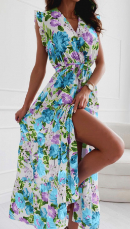 Rochii Dama - Rochie Lunga Florala - Silvia