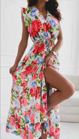 Rochii Dama - Rochie Lunga Florala - Silvia
