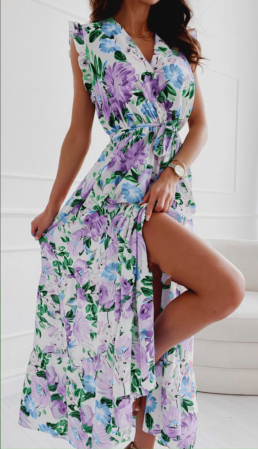 Rochii Dama - Rochie Lunga Florala - Silvia