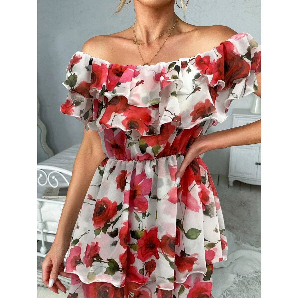 Rochii Dama - Rochie Model Floral - Spanish