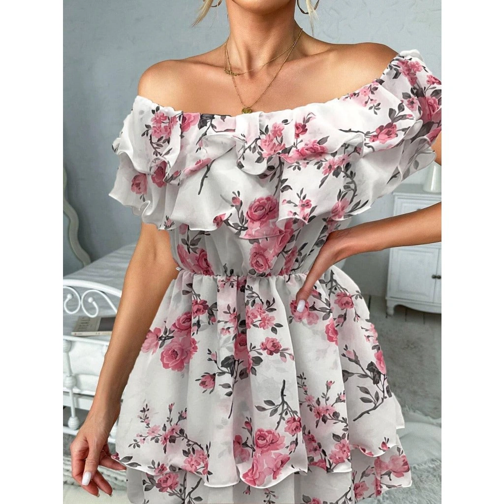 Rochii Dama - Rochie Model Floral - Spanish