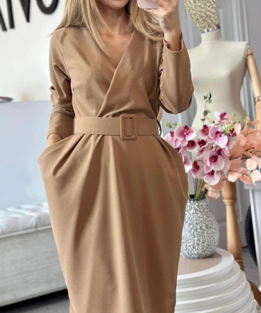 Rochii Dama - Rochie Suzy Crep Elastic – Rochie Eleganta pentru Femei (M – 3XL) - ALN