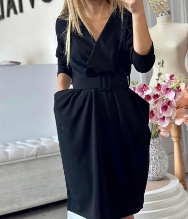 Rochii Dama - Rochie Suzy Crep Elastic – Rochie Eleganta pentru Femei (M – 3XL) - ALN