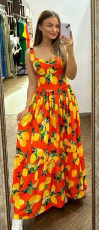 Rochii Dama - Rochie Lunga Model Decupat pe Picior - Positano