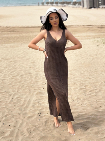 Rochii Dama - Rochie plaja tricotata lunga, model vara, marime universala S-L – 4 culori