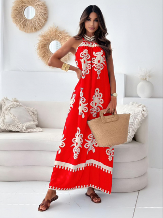 Rochii Dama - Rochie lunga de damă imprimeu tribal - Mira