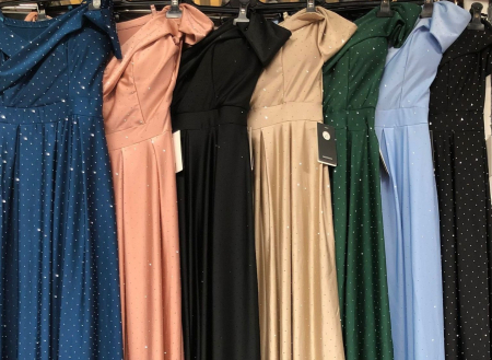 Rochii Dama - Rochie lunga satin-lycra eleganta cu decolteu inima, bretele subtiri si slit lateral – croi maxi, marime universala S-M