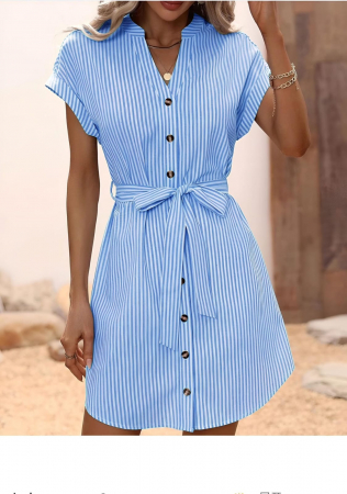 Rochii Dama - Rochie tip camasa cu, crodon in talie