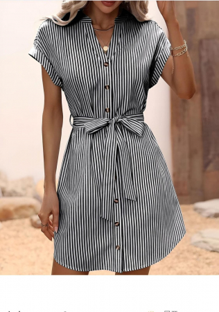 Rochii Dama - Rochie tip camasa cu, crodon in talie