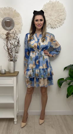 Rochii Dama - Rochie Voal Cu Captuseala Vascoza, Imprimeu Floral, Marime Universala, Croi Lejer