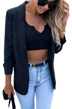 Sacouri Dama - Sacou dama casual - Nona - negru