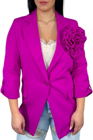 Sacouri Dama - Sacou dama cu trandafir - Vicky - mov