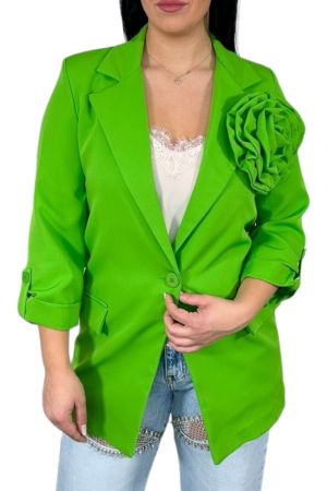 Sacouri Dama - Sacou dama cu trandafir - Vicky - vernil