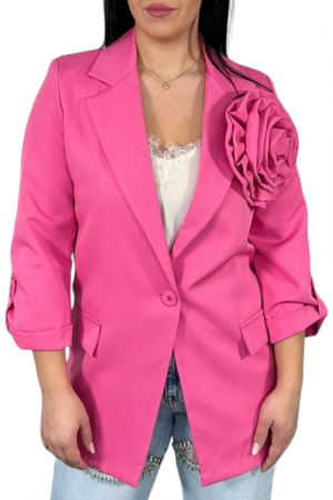 Sacouri Dama - Sacou dama cu trandafir - Vicky - roz