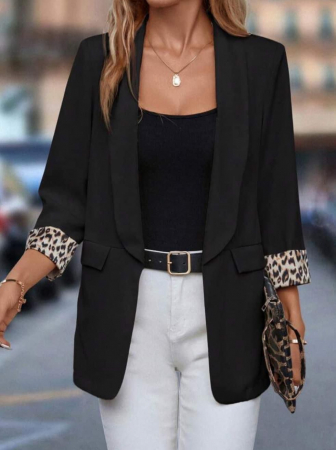 Sacouri Dama - Sacou Dama cu mansete animal print