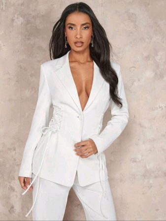 Sacouri Dama - Sacou Dama Lung cu Snururi Laterale - Denisse