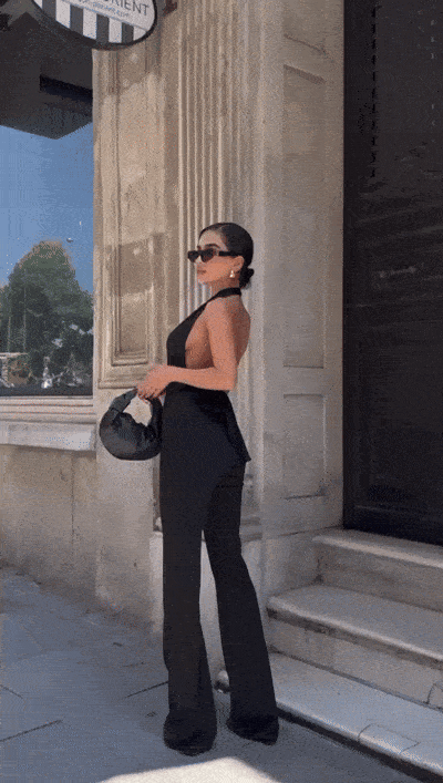 Salopeta Dama - Salopeta spaniola cu bretea in jurul gatului – Eleganta si confort din lycra elastica - MERT