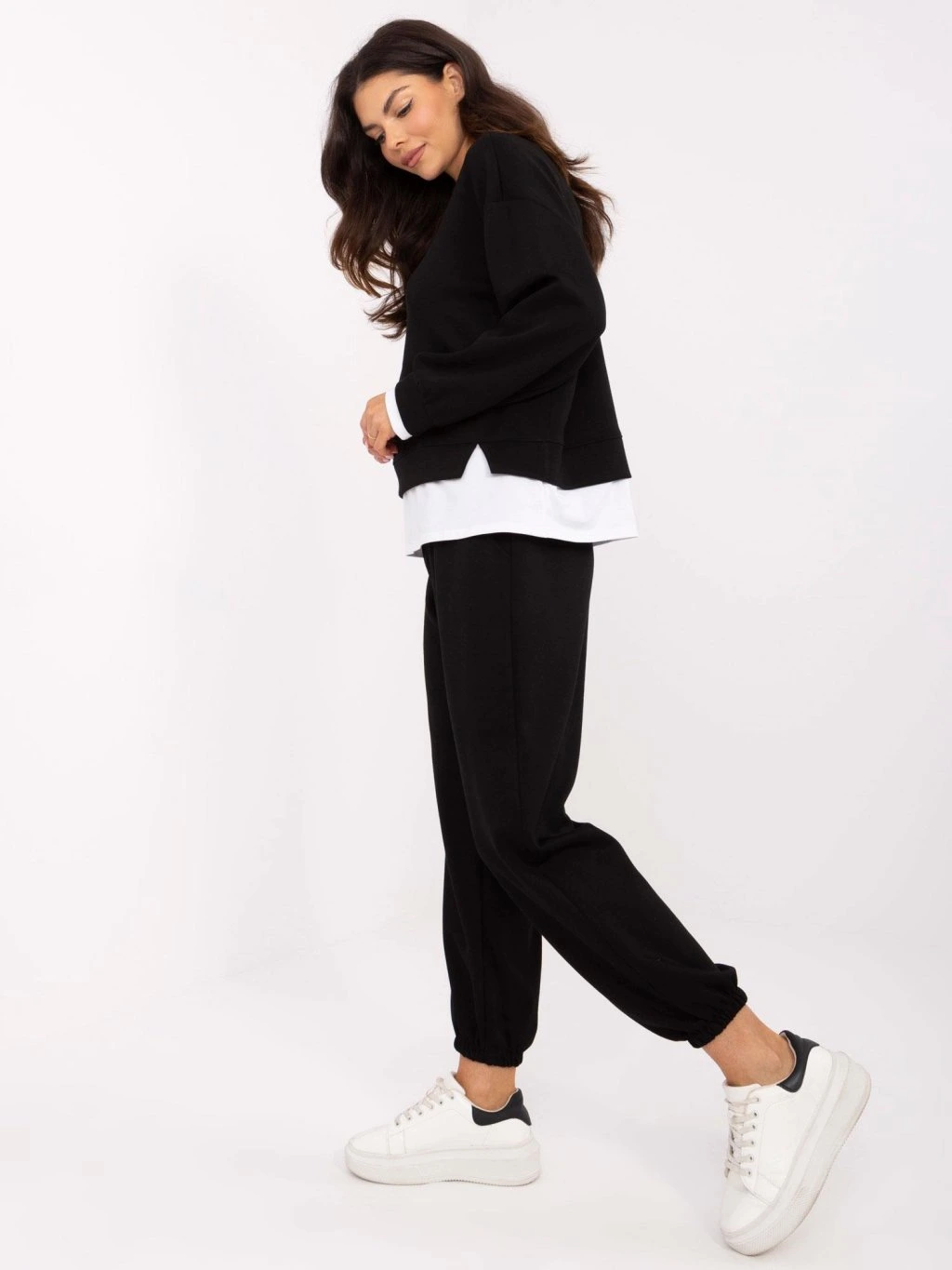 Compleuri Dama - Set Casual Dama Vascoza Cu Elastan, Bluza Si Pantaloni cu elastic, Talie Unica - CHMS