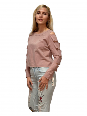 Tricouri Dama - Tricou Dama Decupaje Mâneci - Scissors