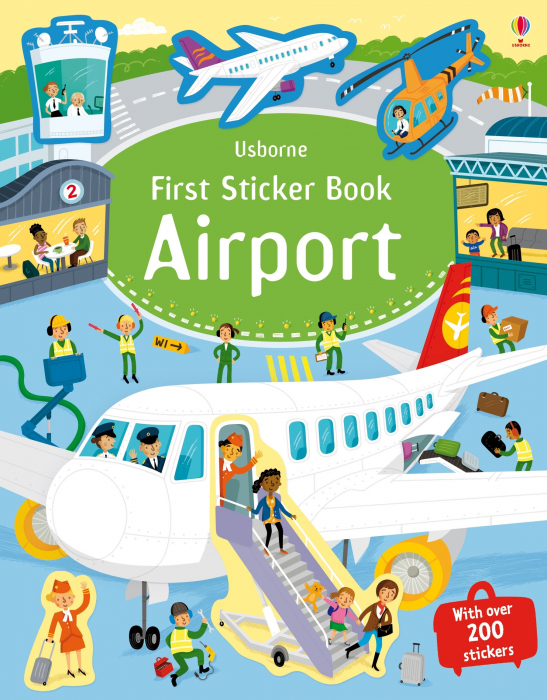Carte cu stickere- First Sticker Book Airports, Usborne [2]