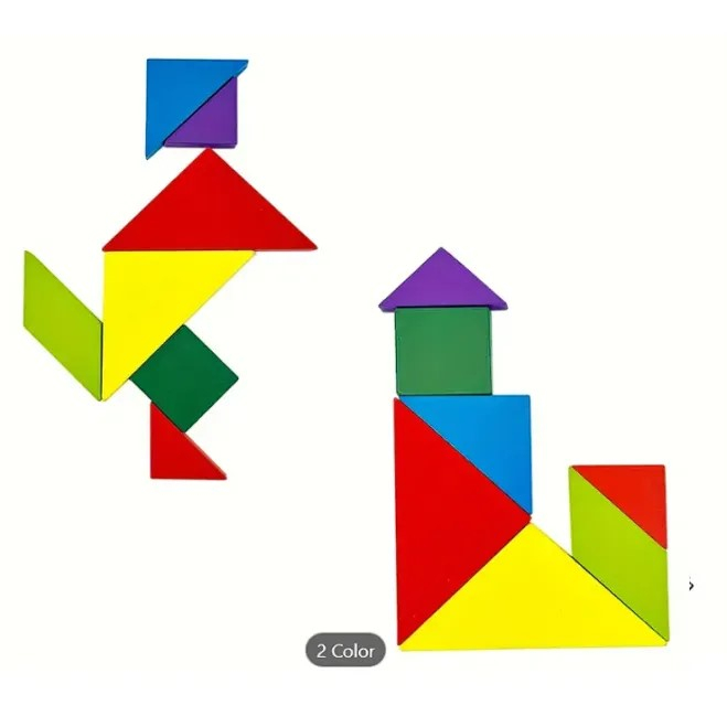 Carte magnetica, Puzzle, Tangram cu 96 modele, 3 ani [2]