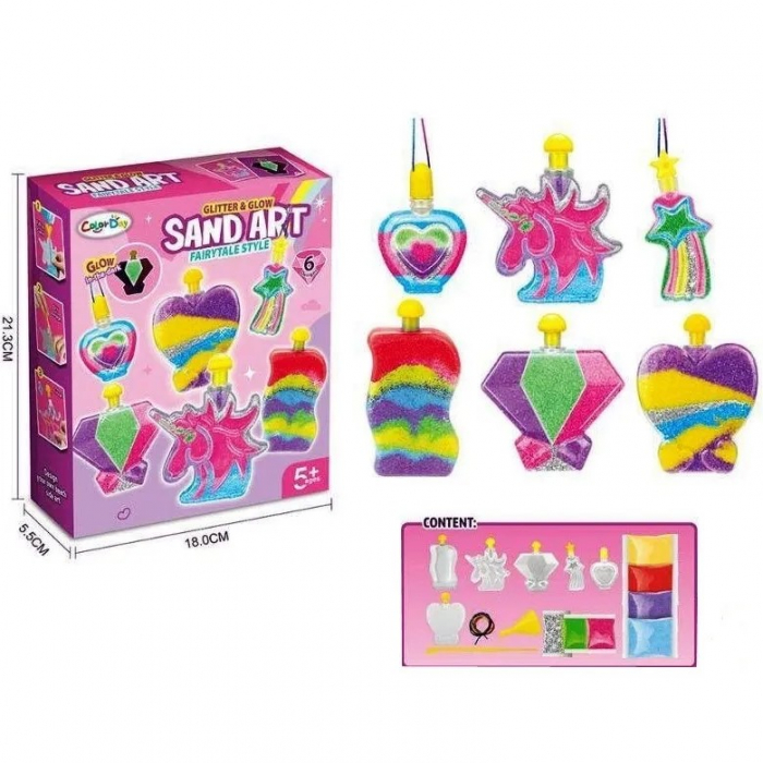 Joc de creatie Sand Art- Nisip colorat cu 6 sticlute, 5 ani+ [2]