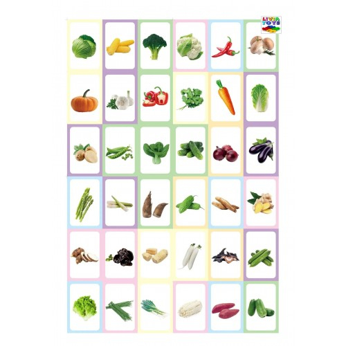 Joc educativ carduri cognitive 36 imagini- Legume, 2 ani+ [4]