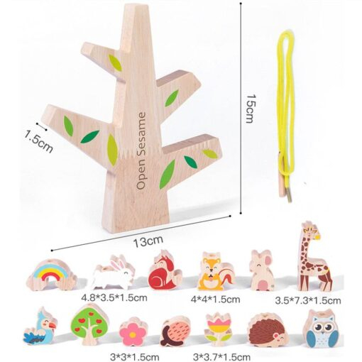 Joc educativ snuruit si echilibru – Copacul cu animalute, 3 ani+ [2]