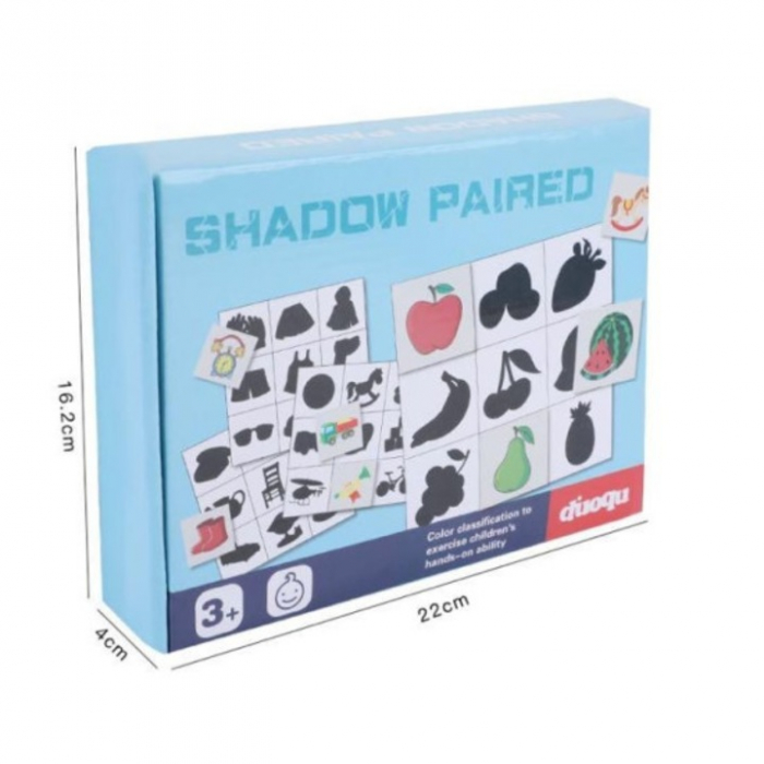 Joc educativ tip Montessori, asocieri de umbre si imagini, Shadow Paired, multicolor, 3 ani+ [5]