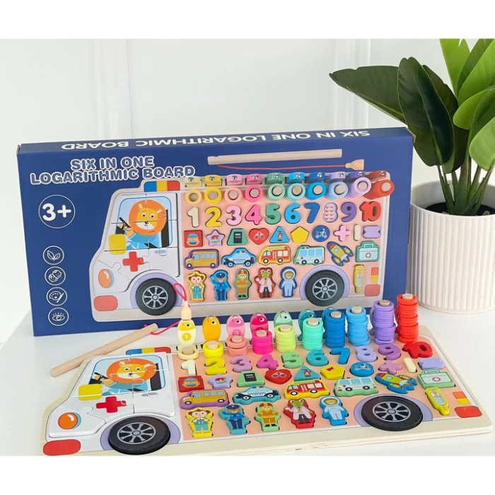 Joc logaritmic multifunctional 6 in 1 Montessori, Ambulanta, 3 ani+ [4]