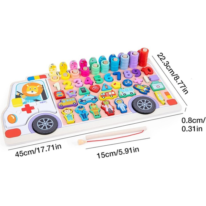 Joc logaritmic multifunctional 6 in 1 Montessori, Ambulanta, 3 ani+ [9]