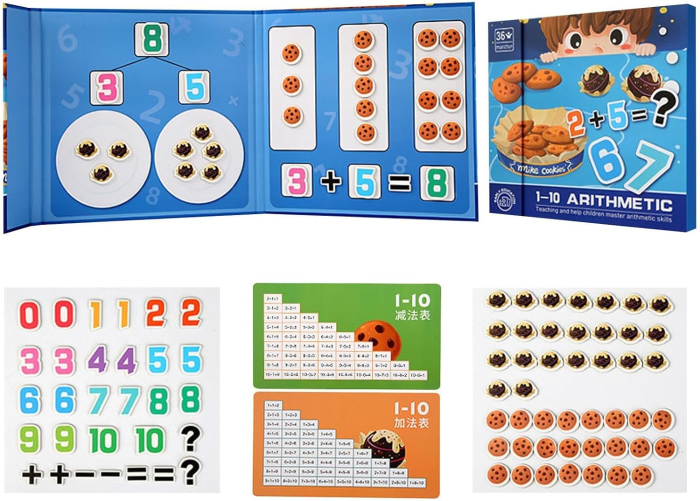 Joc Magnetic Educativ Aritmetica Distractiva, tip carte cu stickere, 3 ani+ [5]